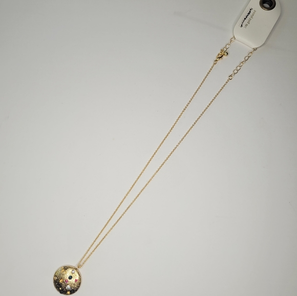 NWT Free People Gold Plated Orbit Multicolored Stones Necklace - Picture 5 of 8